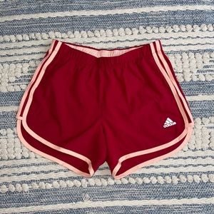 ADIDAS RED ATHLETIC SHORTS